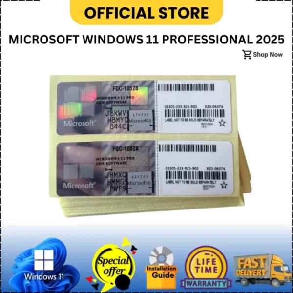 Windows 11 Professional License, New Arrival 2025 Sticker, Life time - Image 2