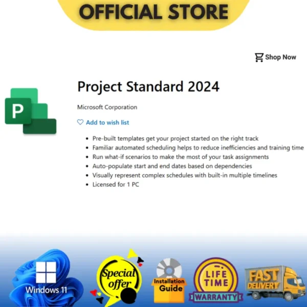 Microsoft Project Standard 2024 ESD, Bind email, Life Time - Image 4