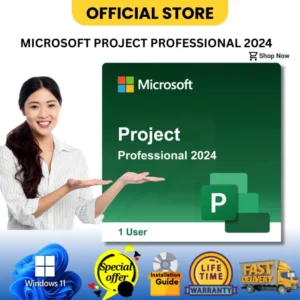 Microsoft Project Professional 2024 ESD, Life Time, Bind email