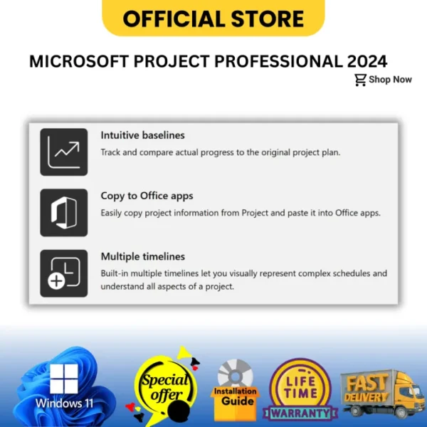 Microsoft Project Professional 2024 ESD, Life Time, Bind email - Image 2